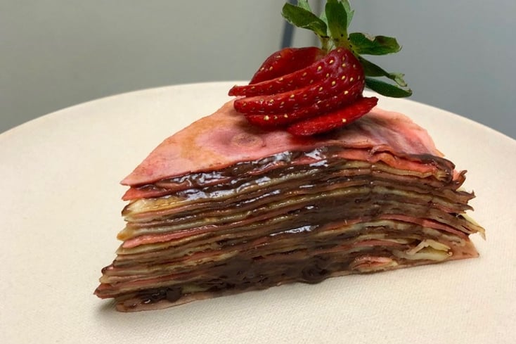 This 20 Layer Multicolor Nutella Crepe Cake Will Surely Impress Your Valentine 3 20 Layer Multicolor Nutella Crepe Cake