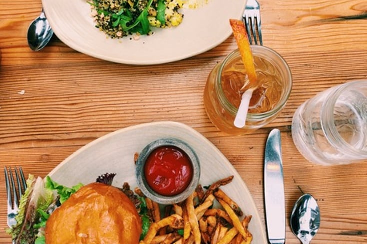 Black Bean and Quinoa Burger + Cajun Fries 