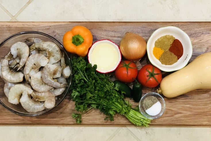 Butternut Squash and Shrimp Curry