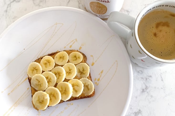 1. Peanut Butter Banana Honey Toast