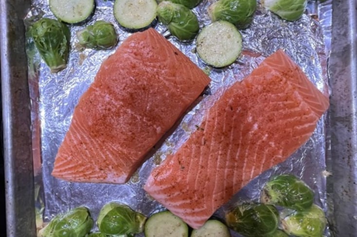 One-pan Shoyu Garlic Glazed Salmon and Veggies