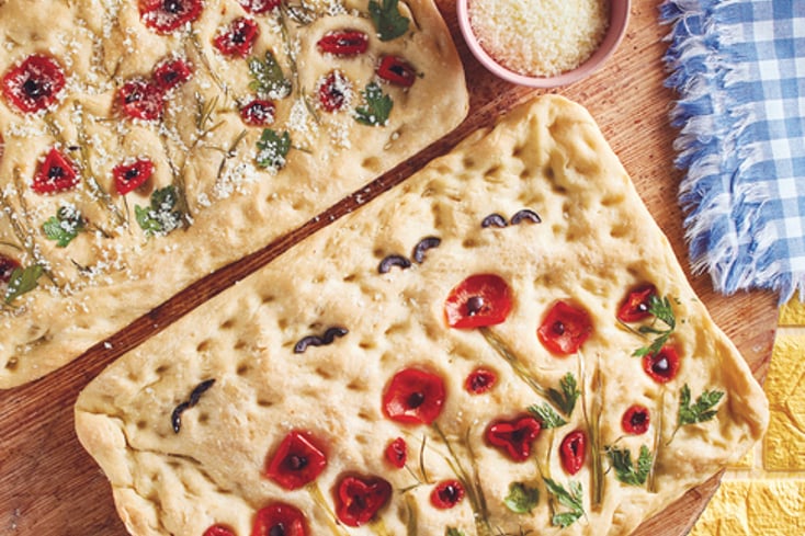 Field Of Poppies Focaccia Bread