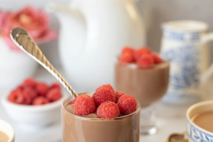 Chocolate Mousse With Raspberries
