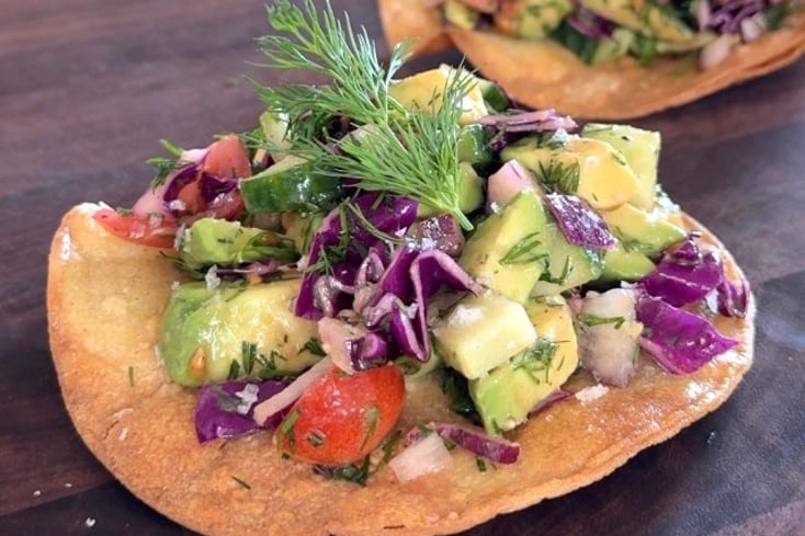 Chopped Salad Tostadas with Avocado & Dill