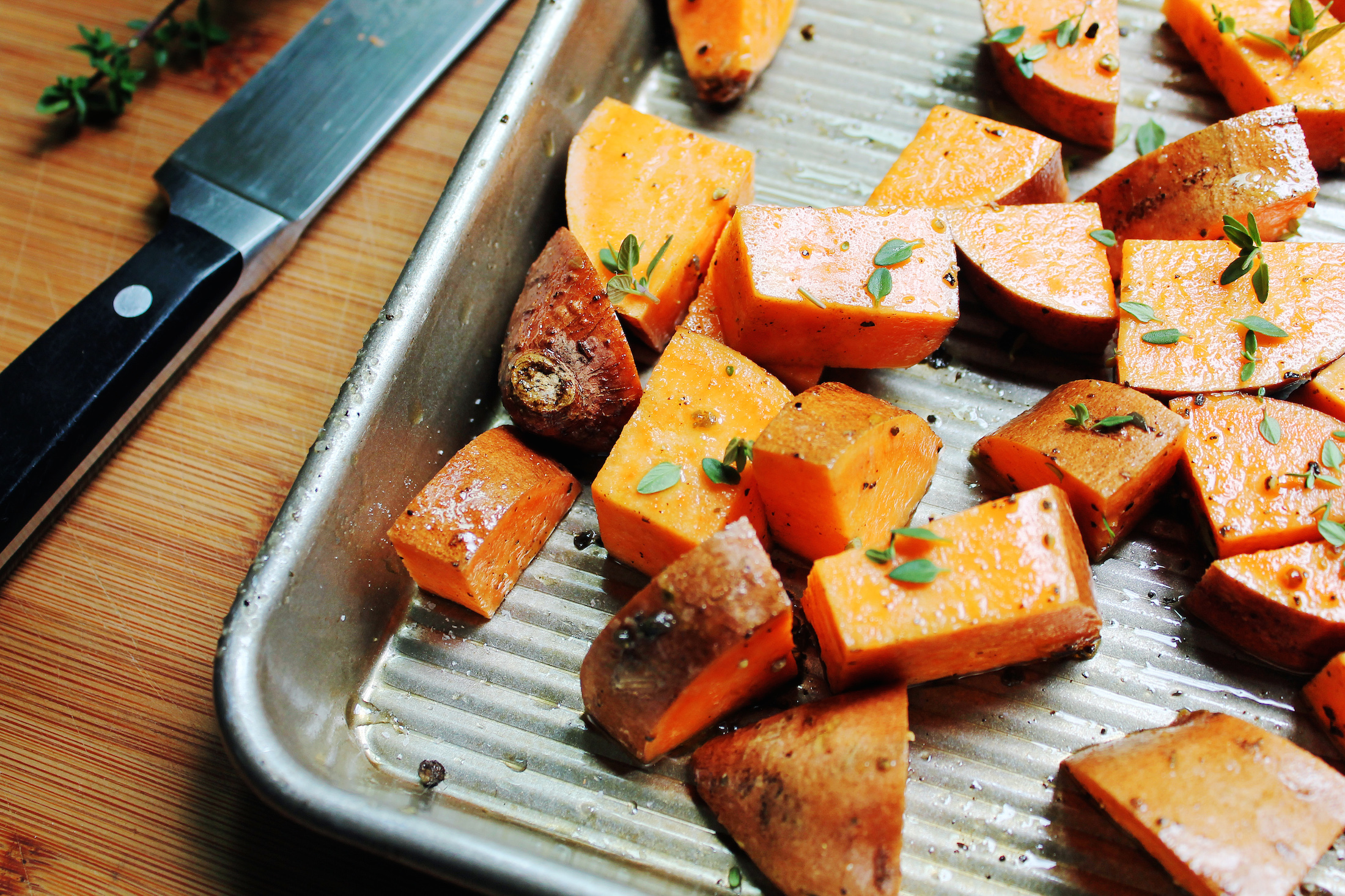 Make These Maple and Thyme Sweet Potatoes for Dinner Tonight