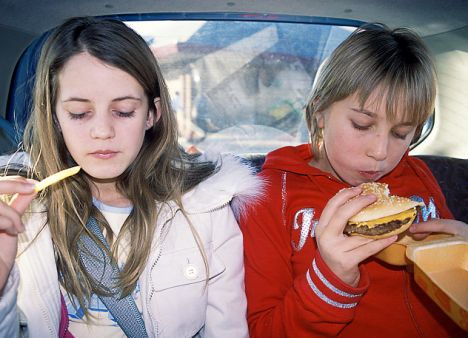 Image result for kids eating in car