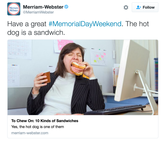 Merriam Webster Declared The Hot Dog A Sandwich